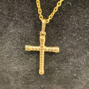 14K yellow gold Italian Made Cross Necklace